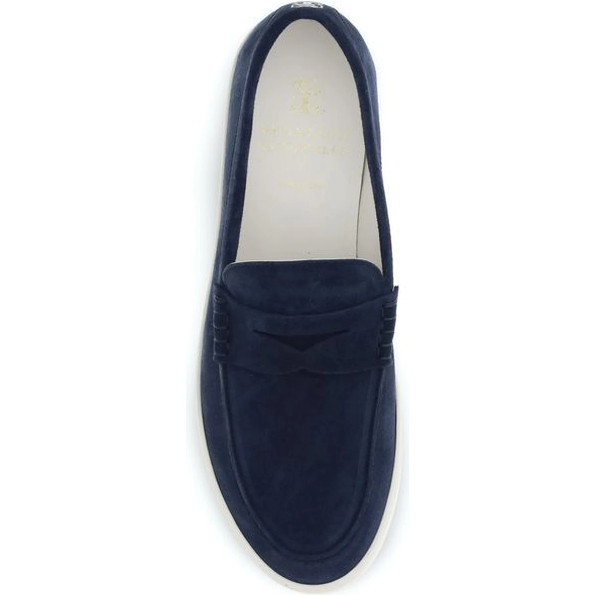 Blue Calf Leather Bos Taurus Slip-On Loafers