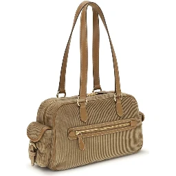 Beige Cotton Shoulder Bag