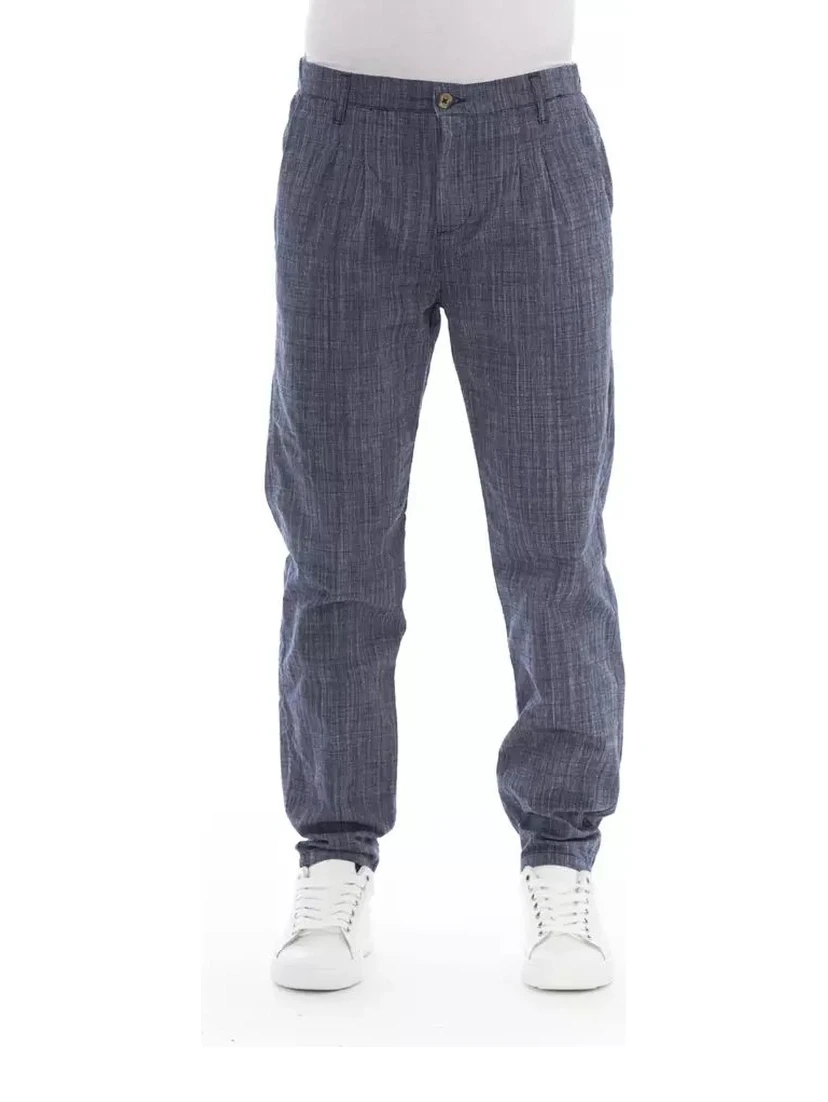 Blue Cotton Chino Pants
