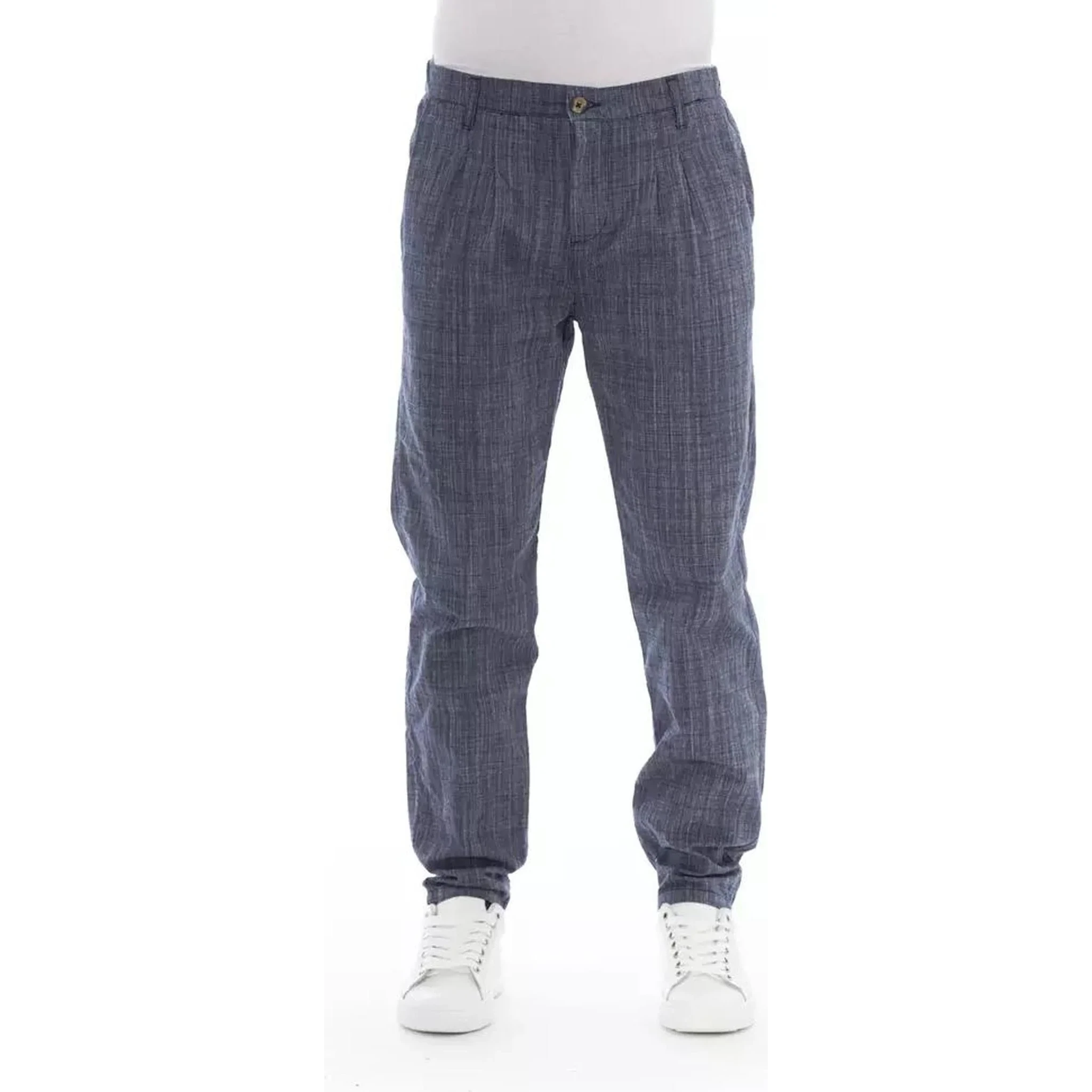 Blue Cotton Chino Pants