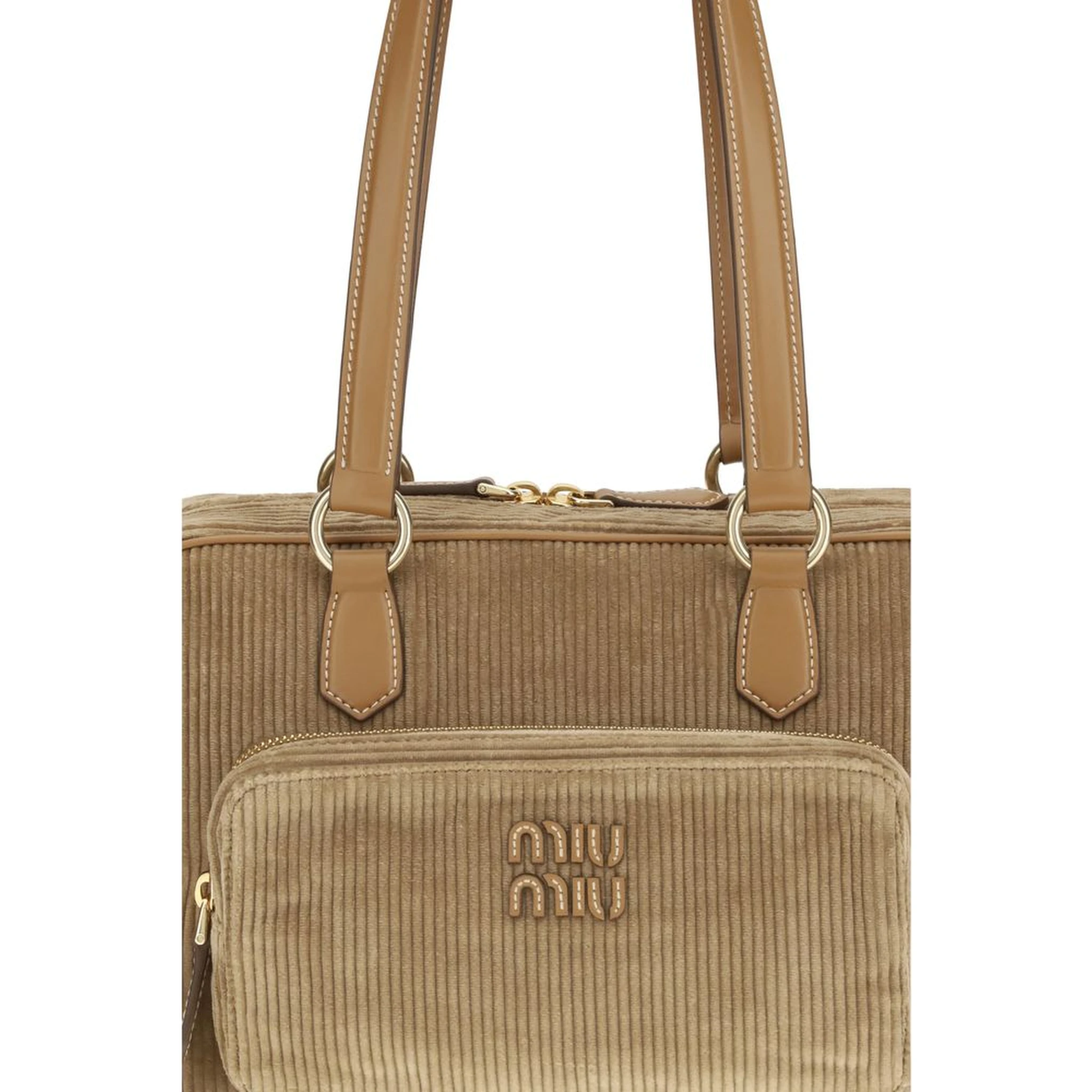 Beige Cotton Shoulder Bag