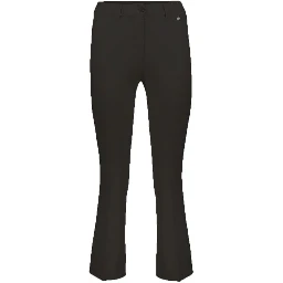 Black Elastane Flared Pants