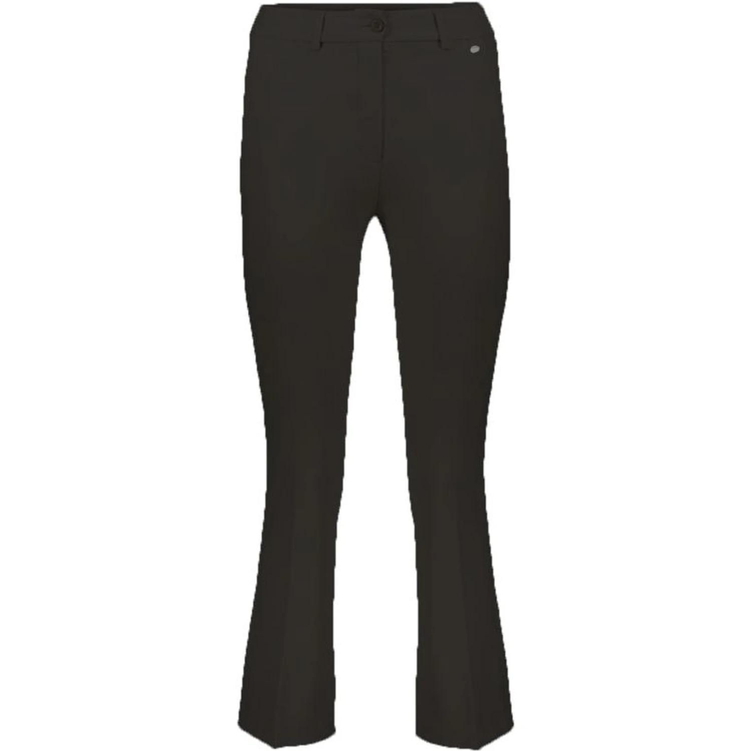 Black Elastane Flared Pants
