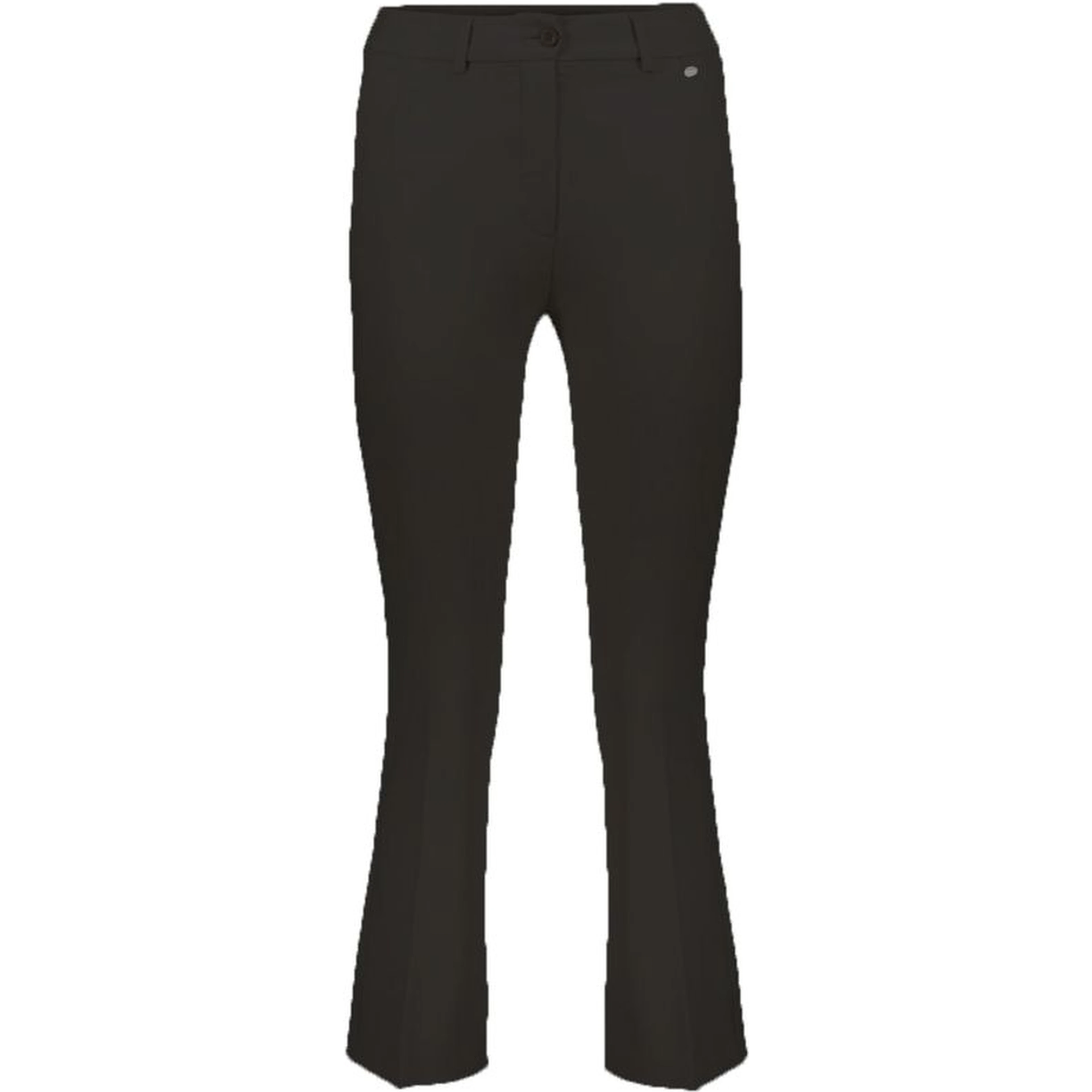 Black Elastane Flared Pants