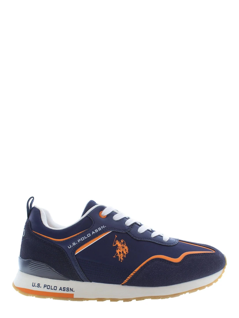 Blue Polyester Athletic Sneakers