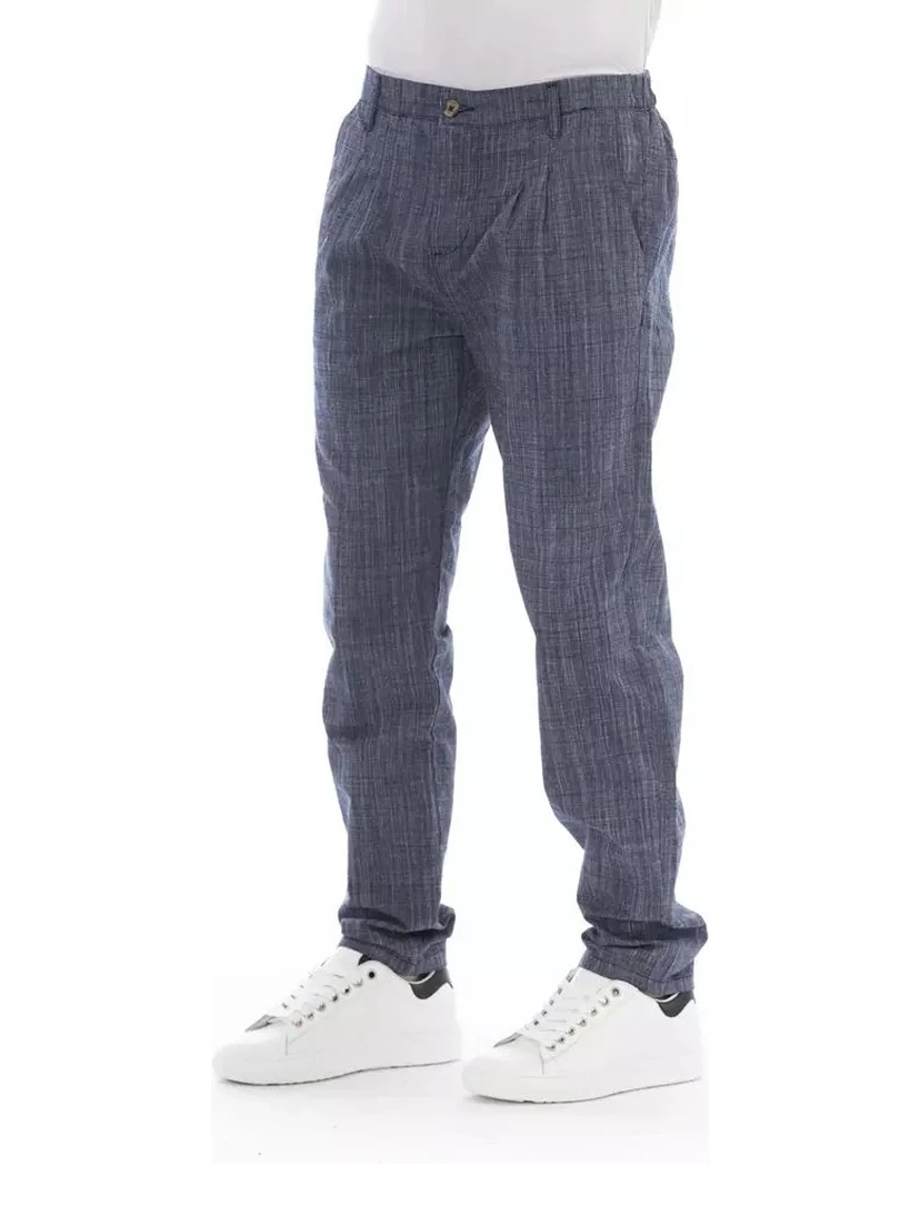 Blue Cotton Chino Pants