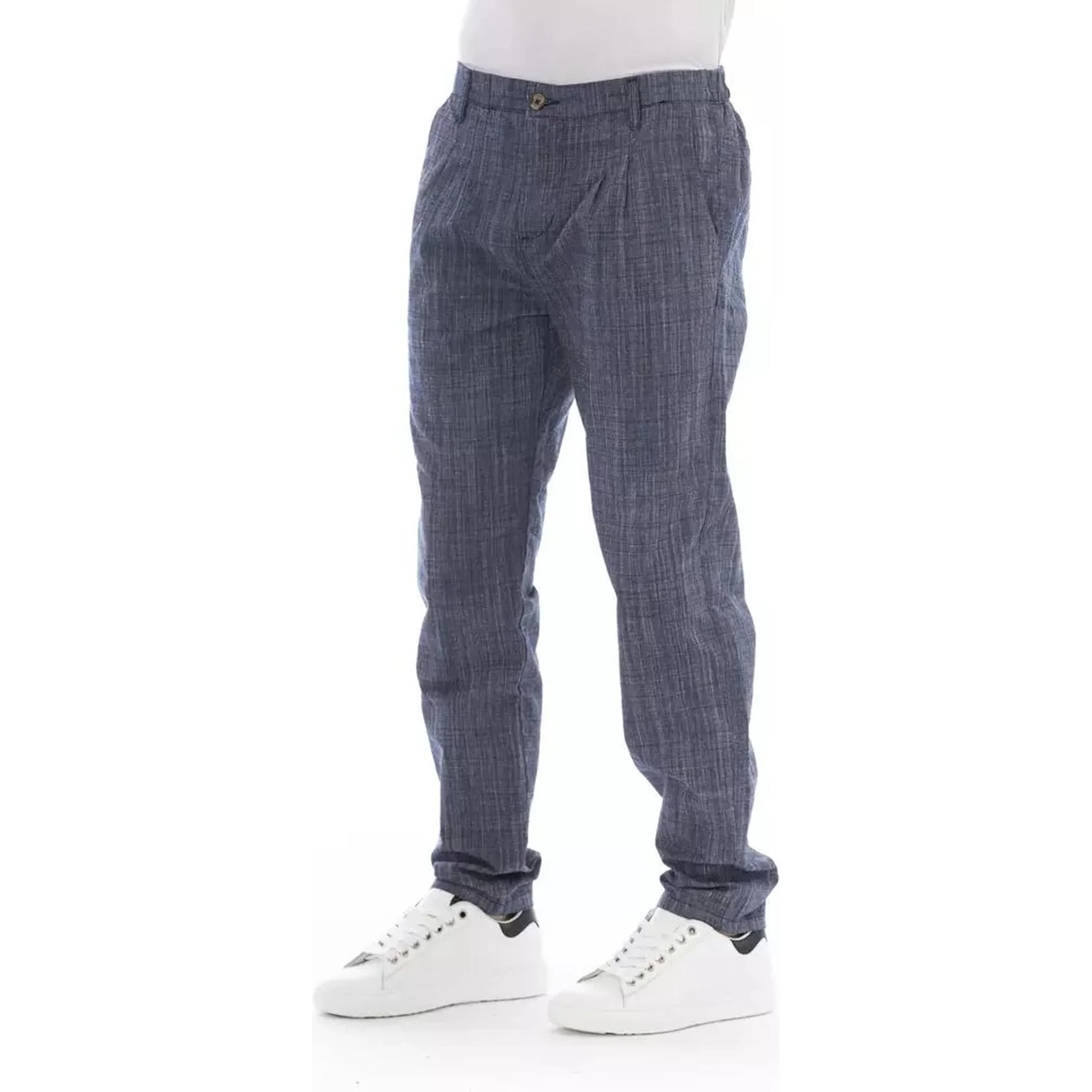 Blue Cotton Chino Pants