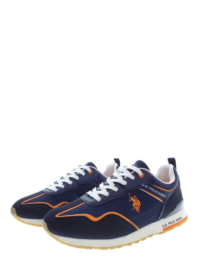 Blue Polyester Athletic Sneakers