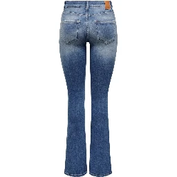 Blue Cotton Flared Jeans