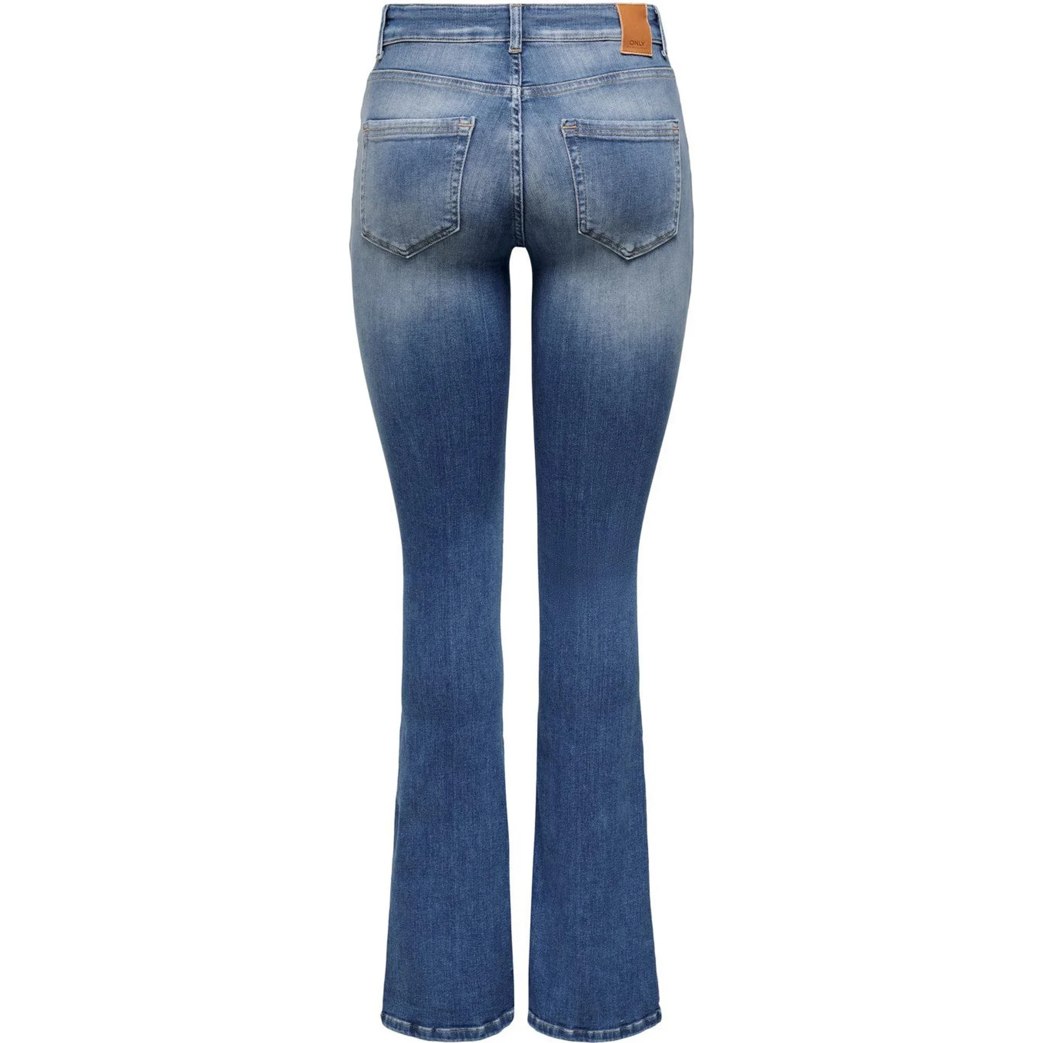 Blue Cotton Flared Jeans