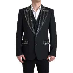 Black Wool Two-Piece Suit