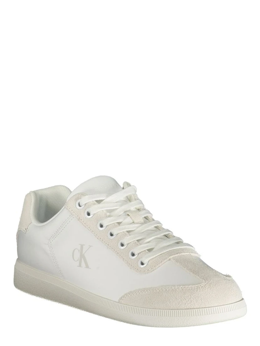 White Polyester Men's Sneaker