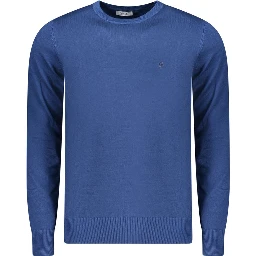 Blue Viscose Men's Sweater