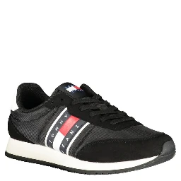 Black Polyurethane Men Sneaker