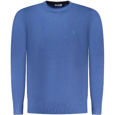 Blue Viscose Men's Sweater