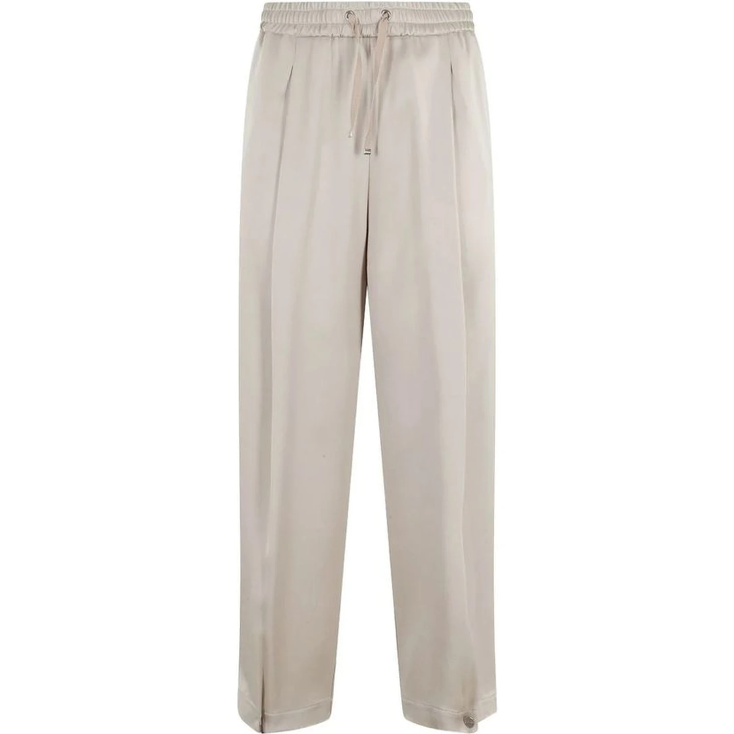 Beige Acetate Casual Pants