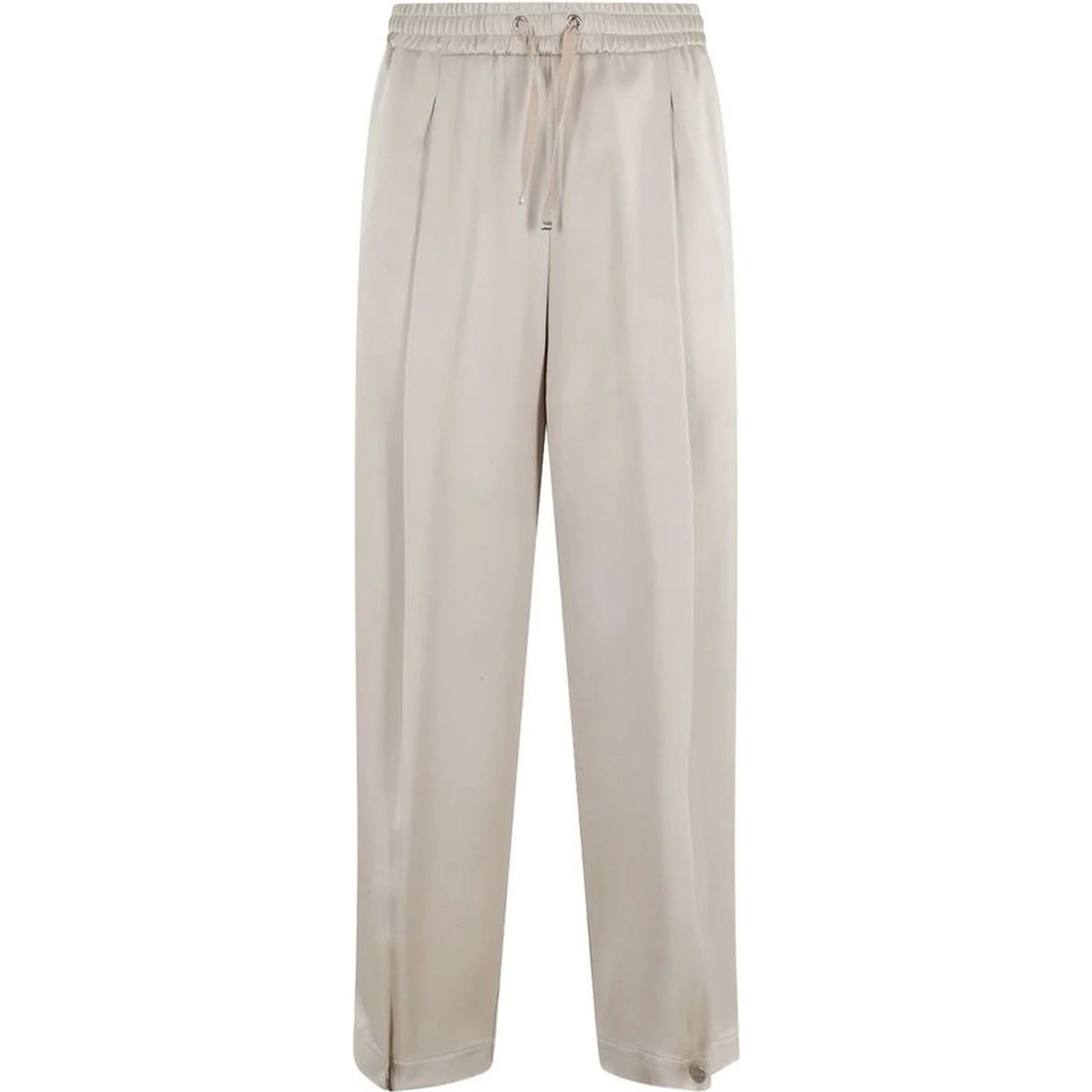 Beige Acetate Casual Pants