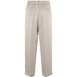Beige Acetate Casual Pants