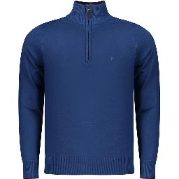 Blue Viscose Men Sweater