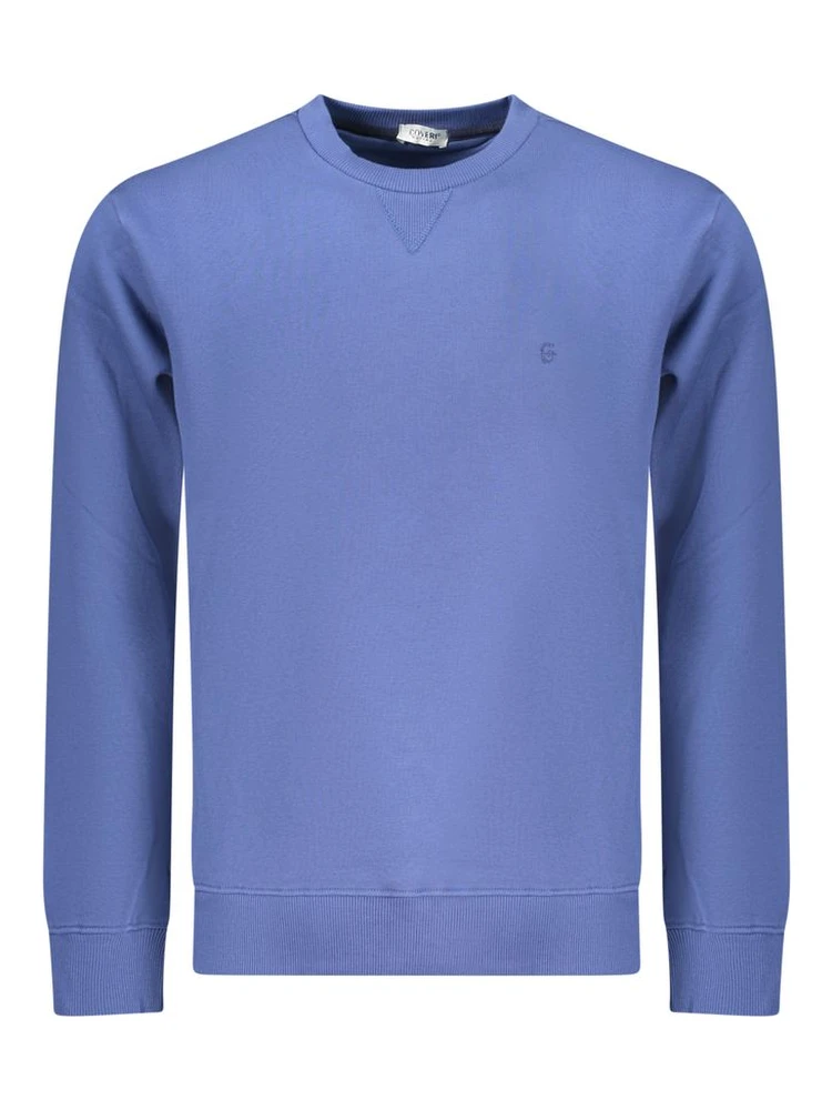 Blue Cotton Men Sweatshirt