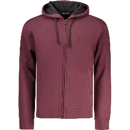 Red Cotton Men's Hooded Sweatshirt