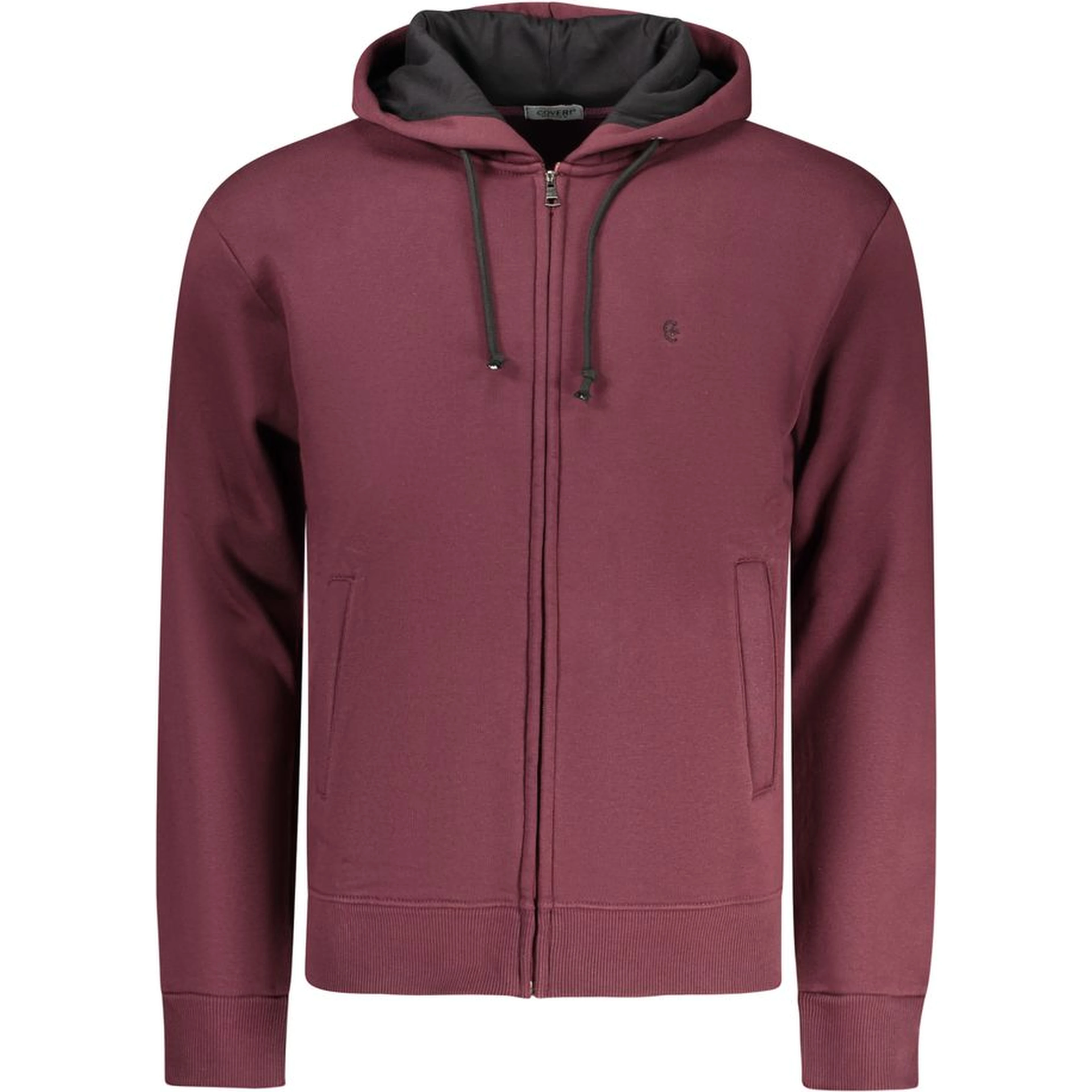 Red Cotton Men's Hooded Sweatshirt