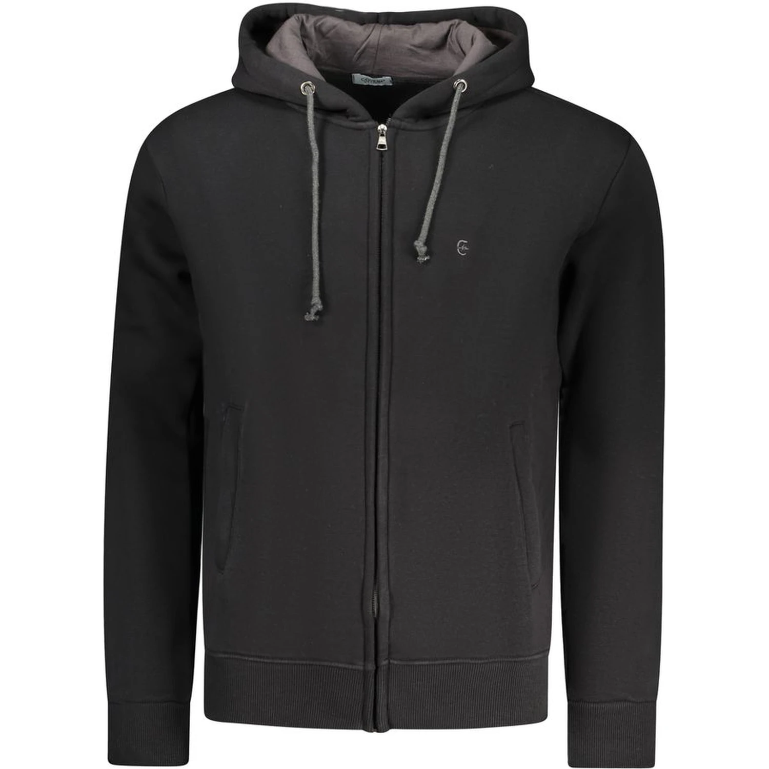 Black Cotton Men's Hooded Sweatshirt