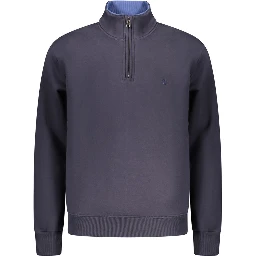 Blue Cotton Men Sweatshirt