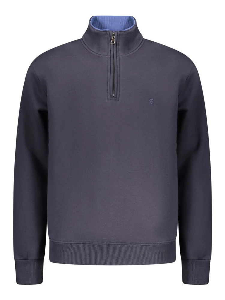 Blue Cotton Men Sweatshirt