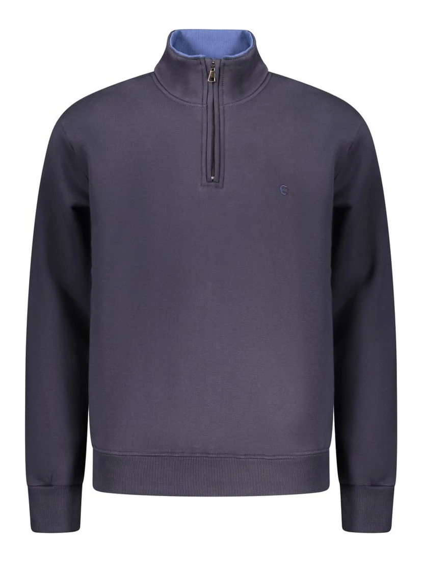 Blue Cotton Men Sweatshirt