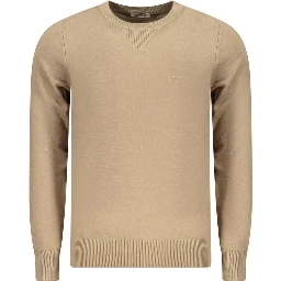Beige Viscose Men Sweater