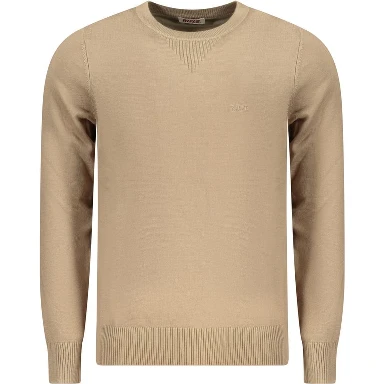 Beige Viscose Men Sweater