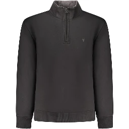 Black Cotton Men Sweatshirt