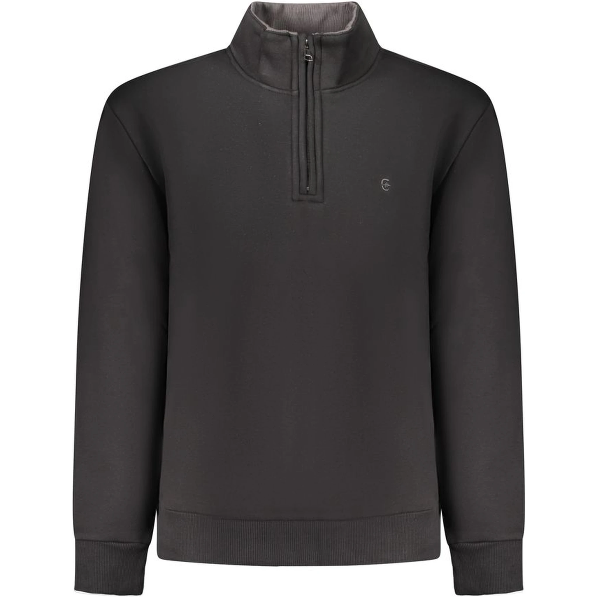 Black Cotton Men Sweatshirt