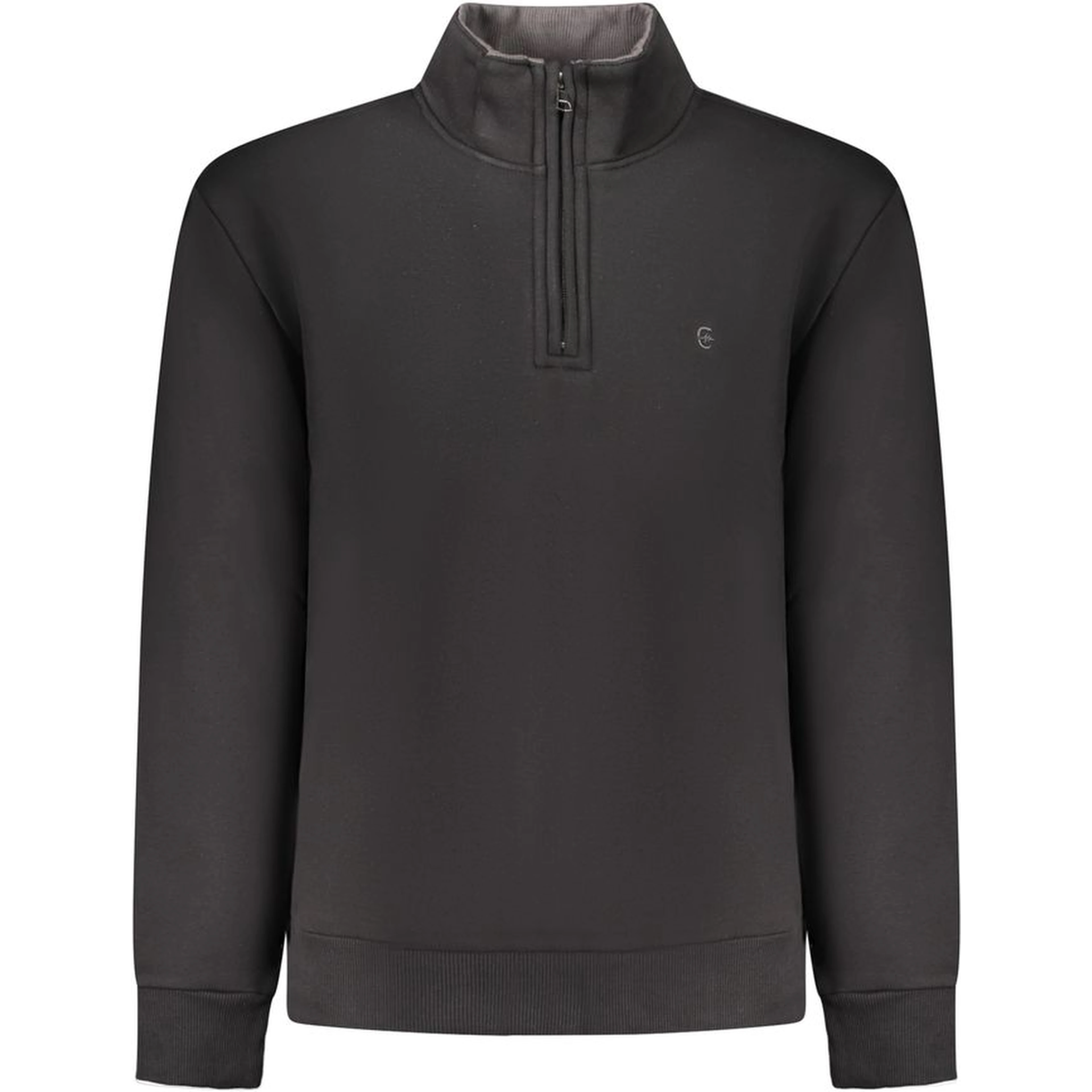 Black Cotton Men Sweatshirt