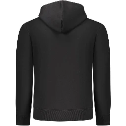 Black Cotton Men's Hooded Sweatshirt