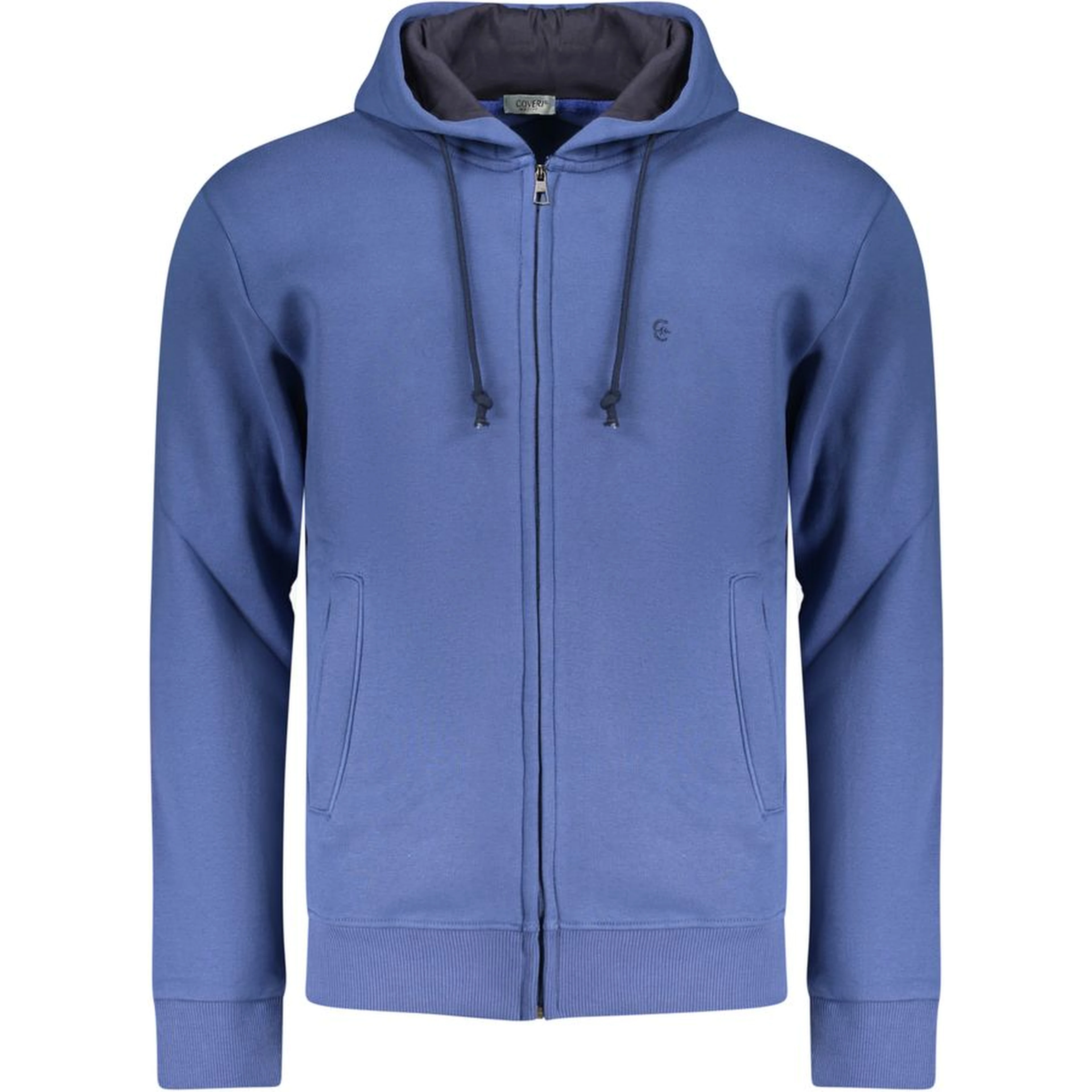 Blue Cotton Men's Hoodie Sweatshirt