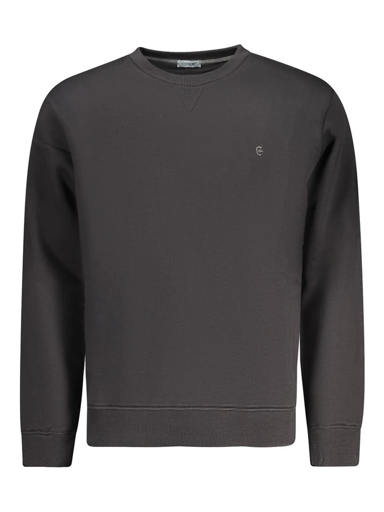 Black Cotton Men Sweater