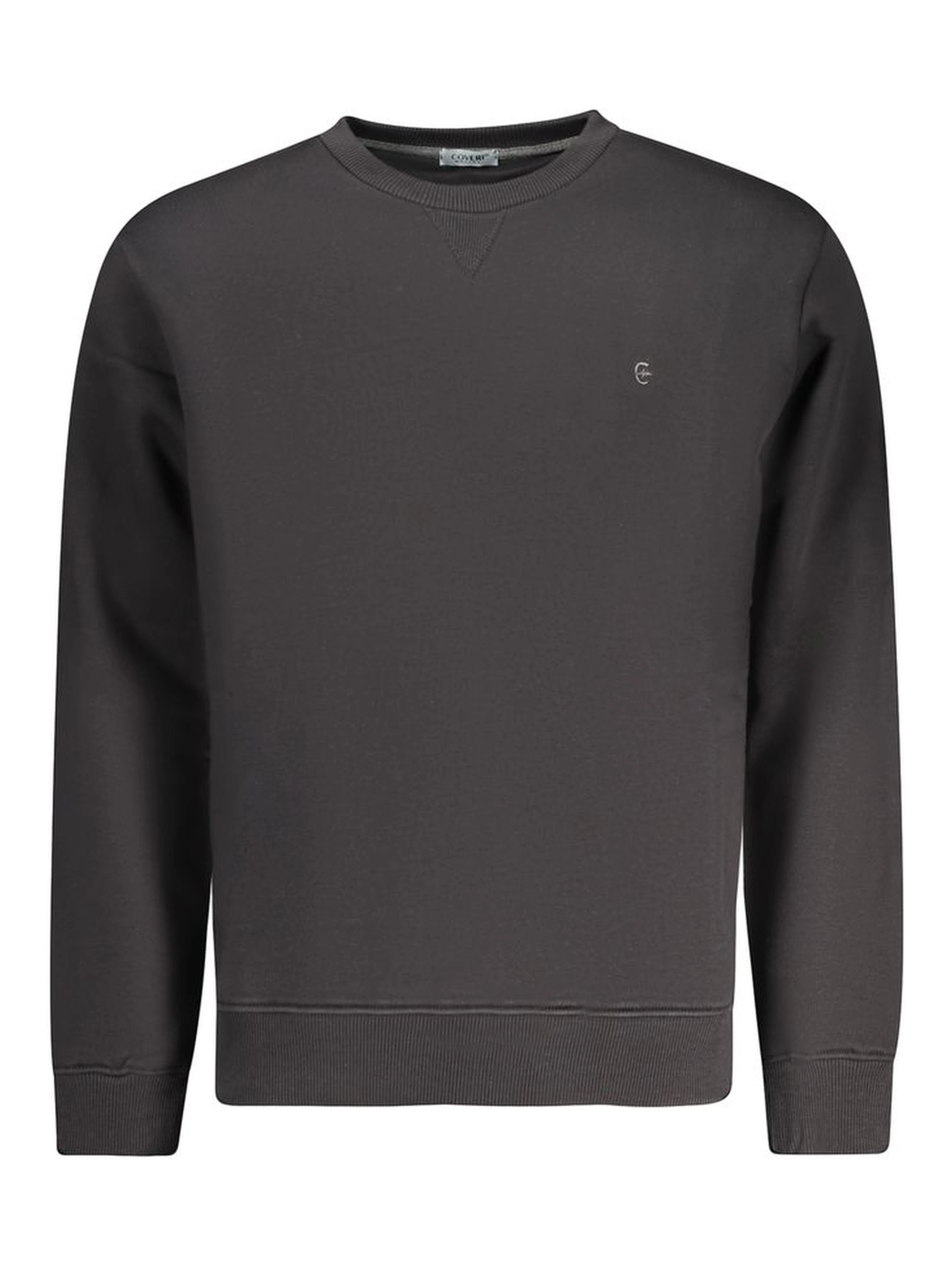Black Cotton Men Sweater