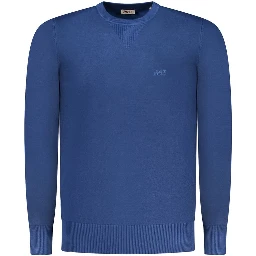 Blue Viscose Men's Sweater