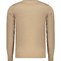 Beige Viscose Men Sweater