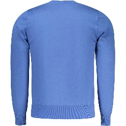 Blue Viscose Men Sweater