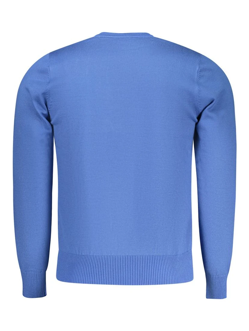 Blue Viscose Men Sweater
