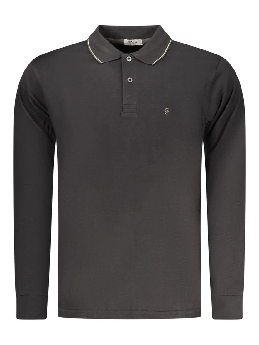 Black Cotton Mens Polo Shirt