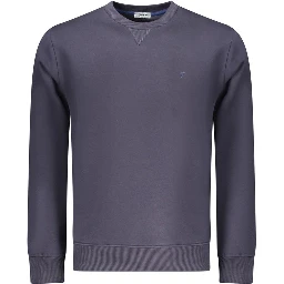 Blue Cotton Men Sweatshirt