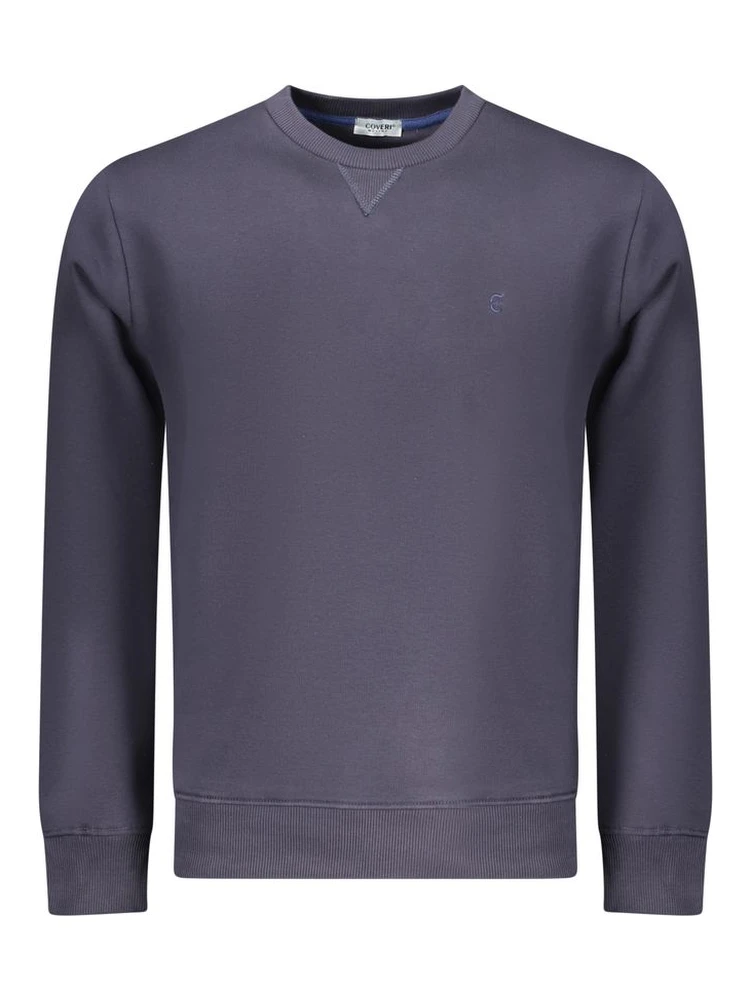 Blue Cotton Men Sweatshirt