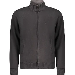 Black Cotton Men Sweatshirt