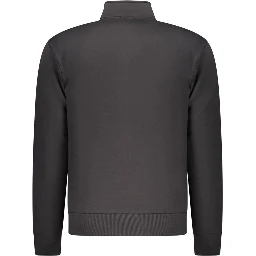 Black Cotton Men Sweatshirt