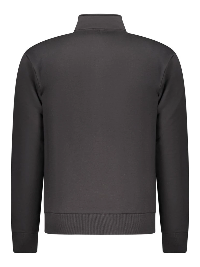 Black Cotton Men Sweatshirt