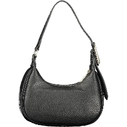 Black Polyurethane Women Shoulder Bag